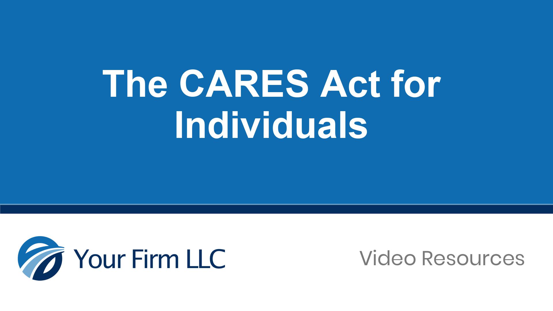 The CARES Act for Individuals