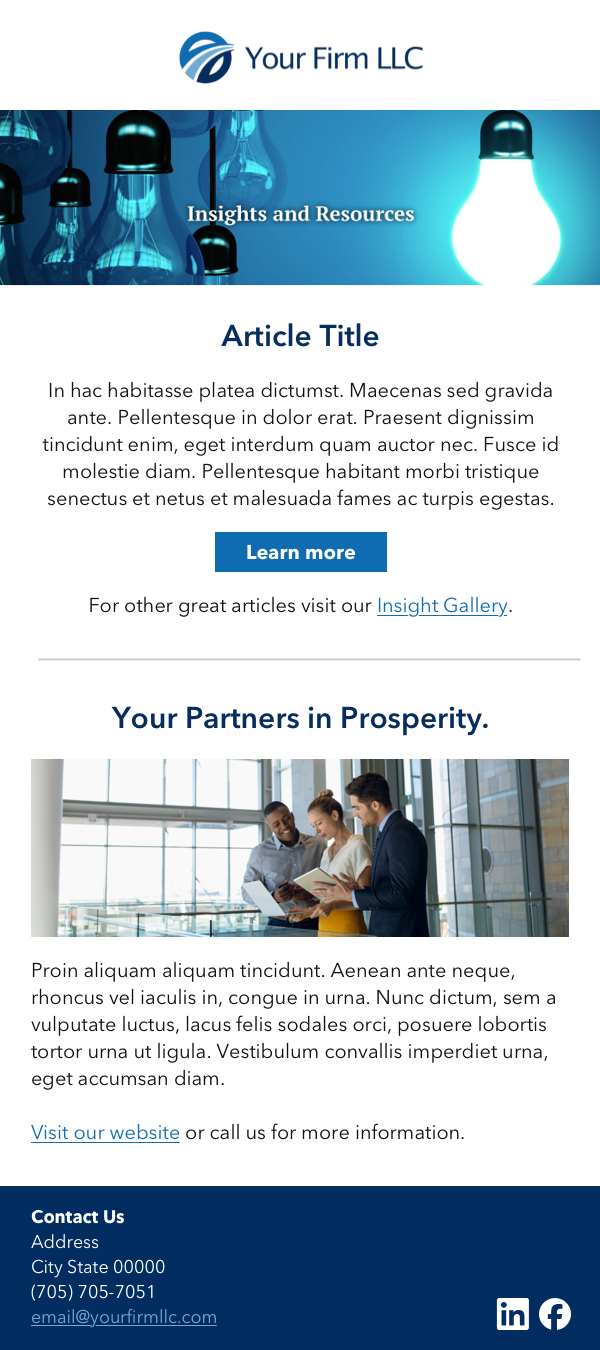 Good email sample designed with images, colors, hierarchy text and buttons.